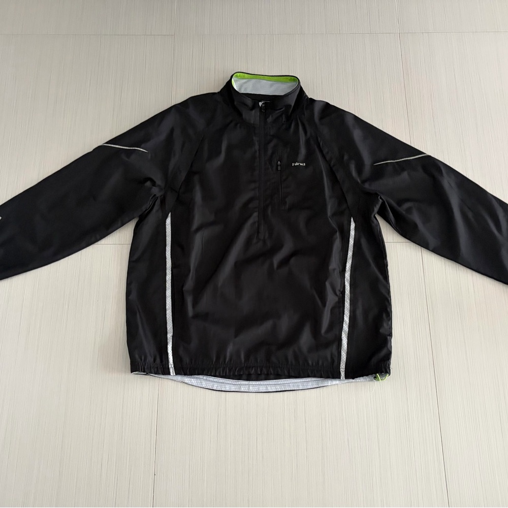 Black Athletic Jacket with Reflective Stripes